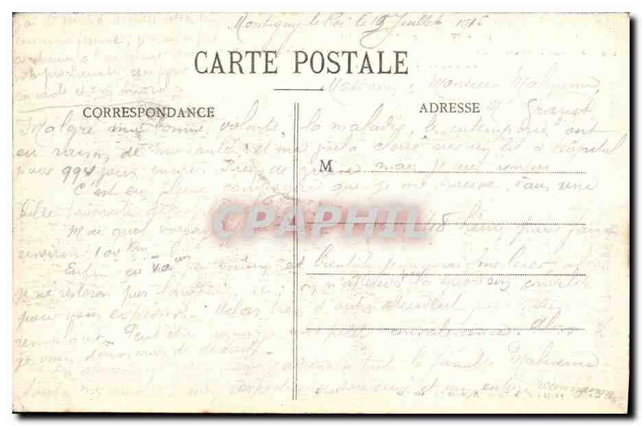 CPA Revigny Hotel de Ville Et Rue De Bar Le Duc Militaria  — Rückseite
