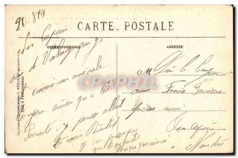 Gourgançon — Maisons de la Rue Principale brûlées par les Allemands le 8 Septembre 1914 — CPA n°136 bis — Verso