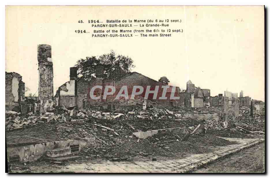 CPA Pargny Sur Saulx La Grande Rue Militaria