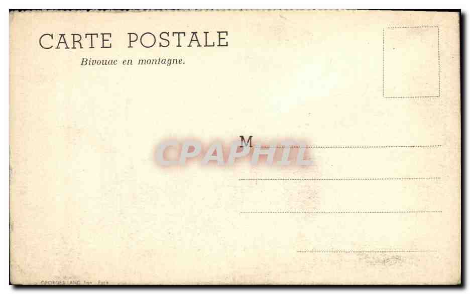 CPA Militaria Bivouac en montagne — Rückseite