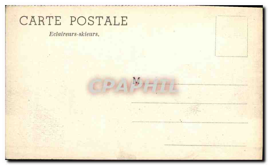CPA Eclaireurs Skieurs Militaria — Rückseite