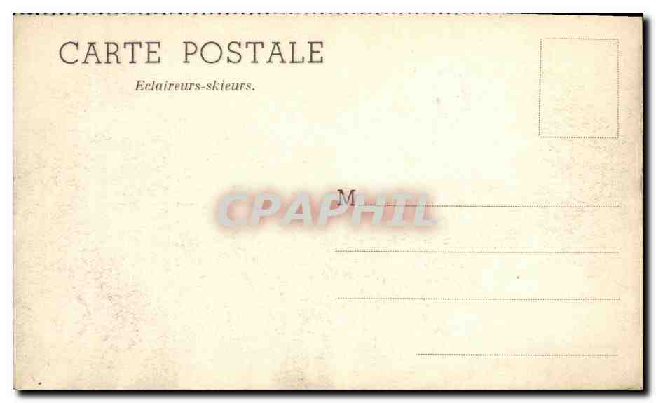 CPA Eclaireurs Skieurs Ski Militaria — Rückseite