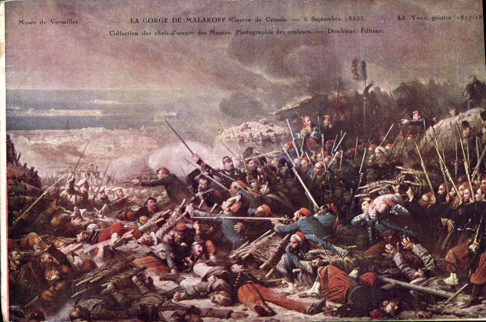 La Gorge de Malakoff — Guerre de Crimée — 6 Septembre 1855 — Ad. Yvon, peintre (1817-18) — Deschiens, Éditeur