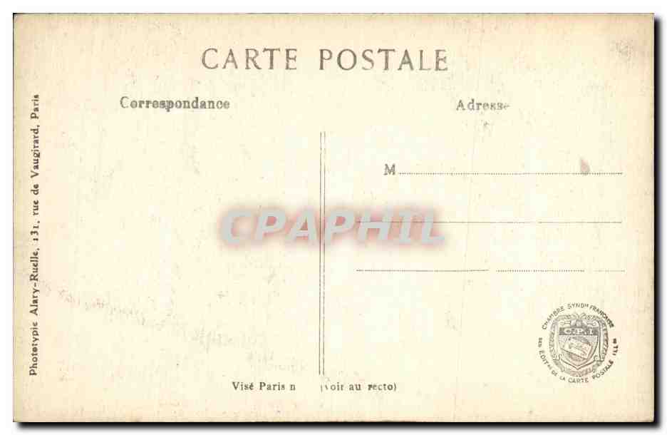 Arras — Les ruines du Beffroi et le côté droit de la Petite-Place — L. C. H. Paris, n° 379 — Rückseite