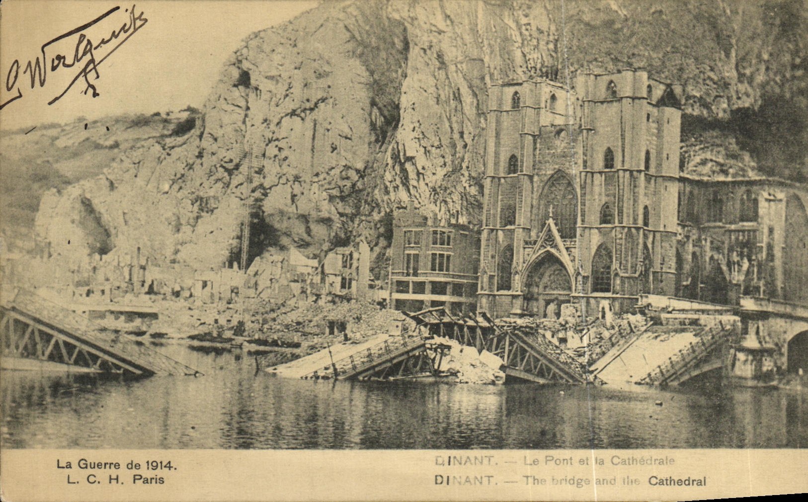CPA Dinant Le Pont et La Cathedrale Militaria