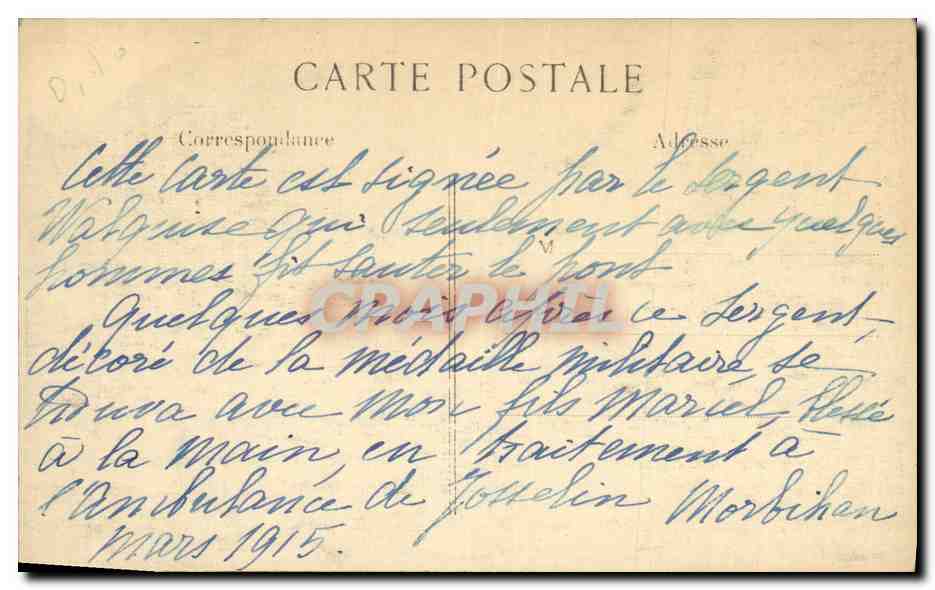 CPA Dinant Le Pont et La Cathedrale Militaria — Rückseite