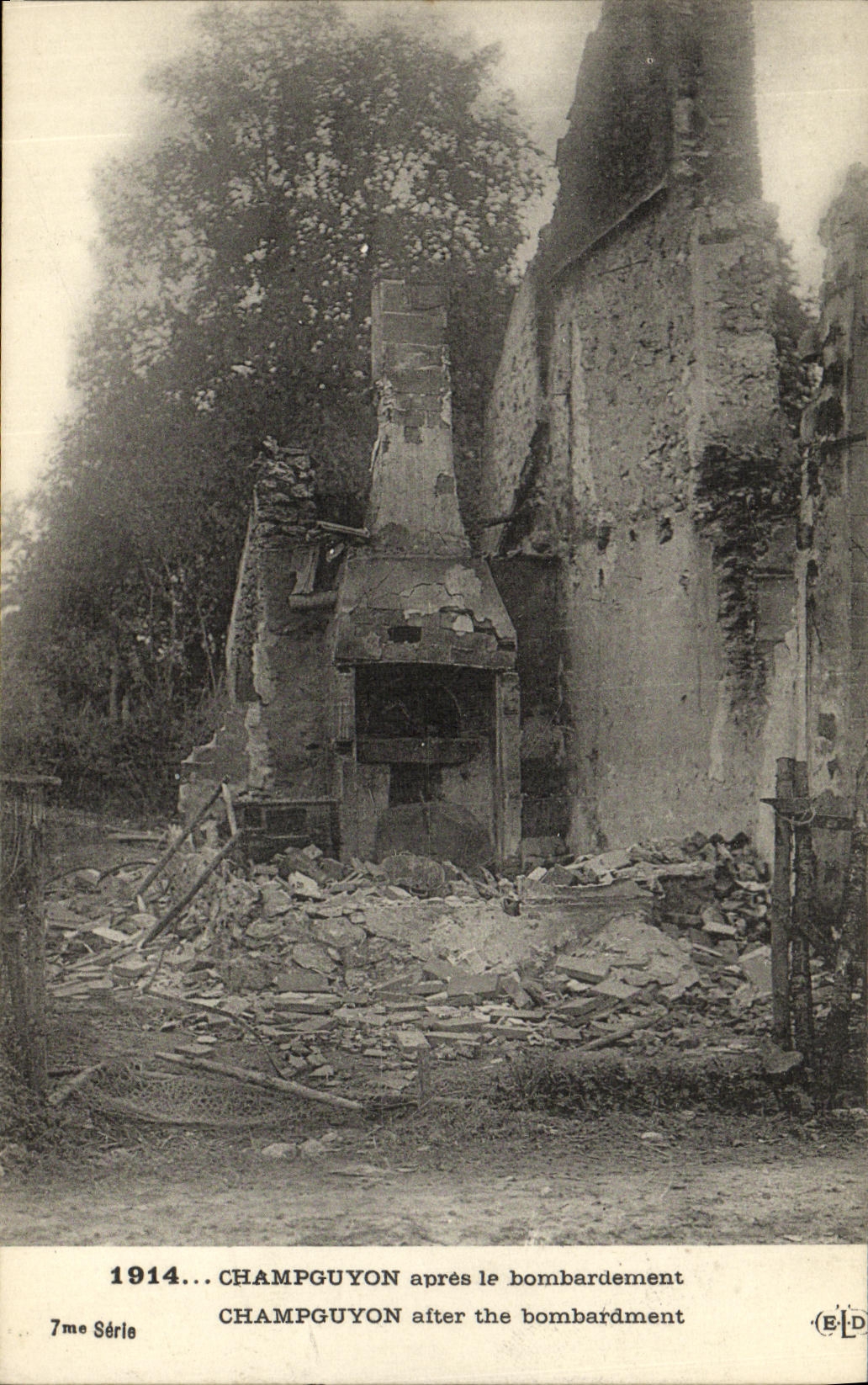 CPA Champguyon Apres Le Bombardement Militaria