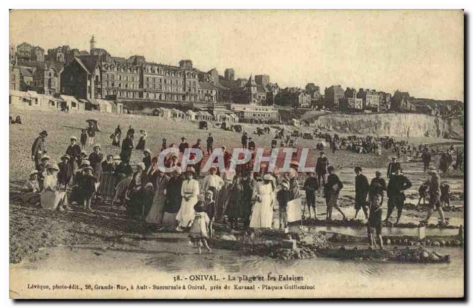 CPA Onival La Plage Et les Falaises 