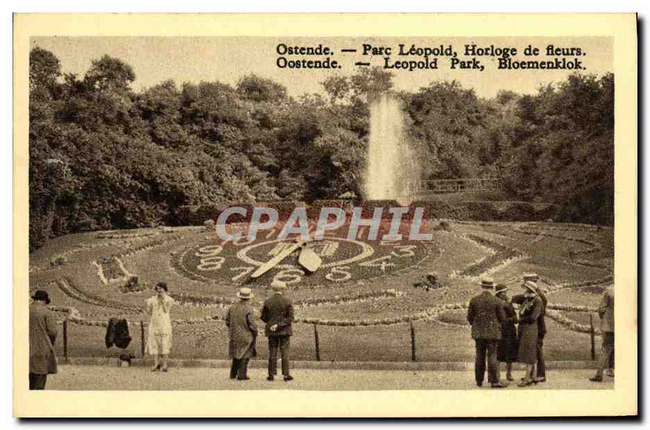 Ostende — Parc Léopold, Horloge de fleurs — Éditions U. P. B., Bruxelles