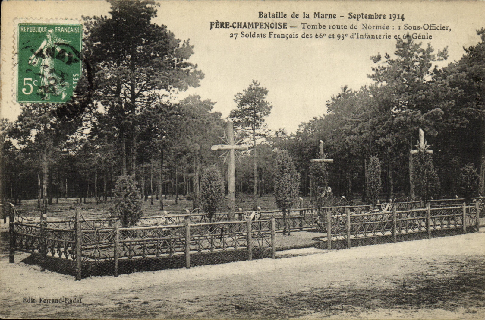 CPA Fere Champenoise Tombe Route de Normee Militaria 