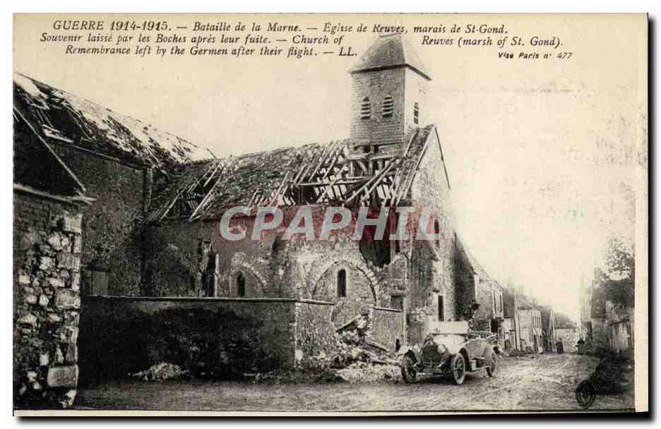 Église de Reuves — Ruines après la Bataille de la Marne — Visu Paris n° 477