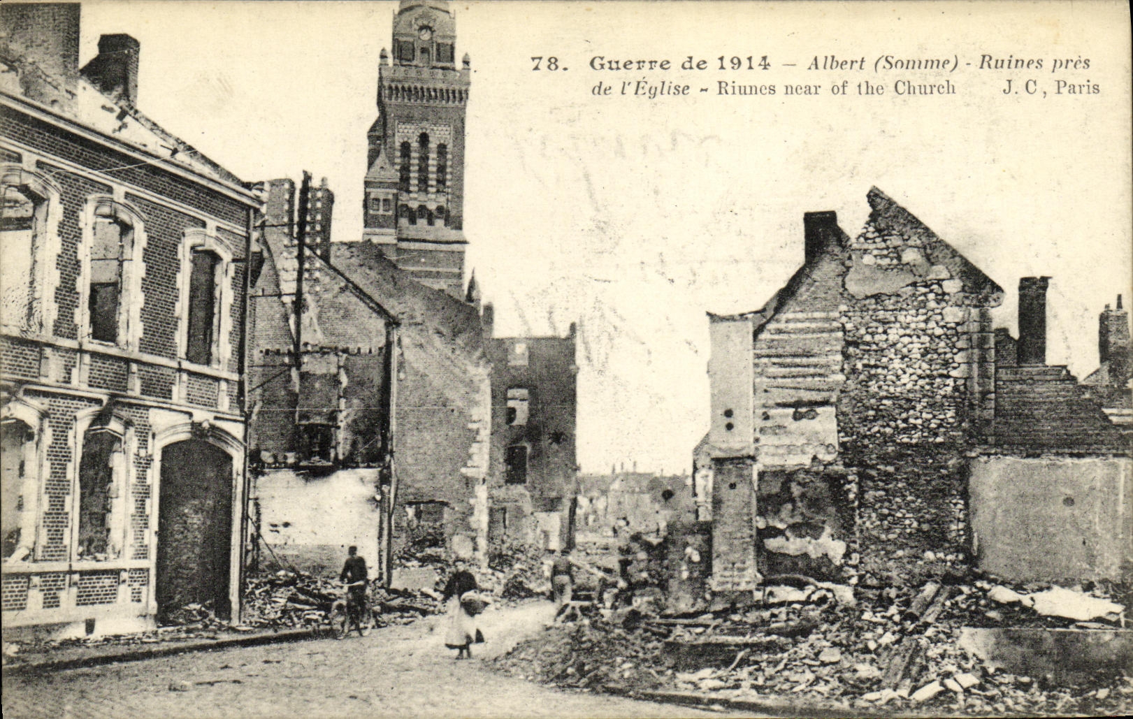 CPA Albert Ruines Pres De L Eglise Militaria