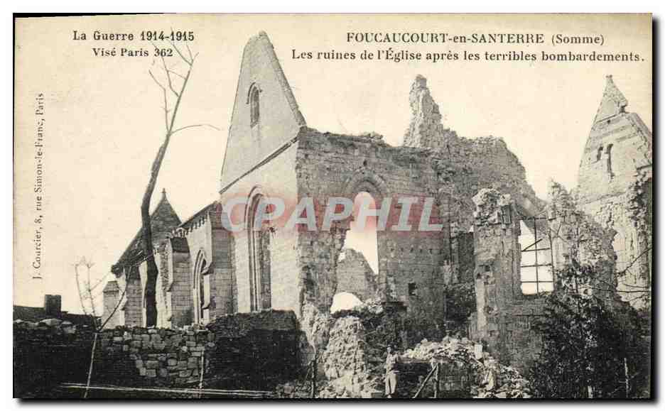 Foucaucourt-en-Santerre (Somme) — Les ruines de l'Église après les terribles bombardements — Visé Paris 362