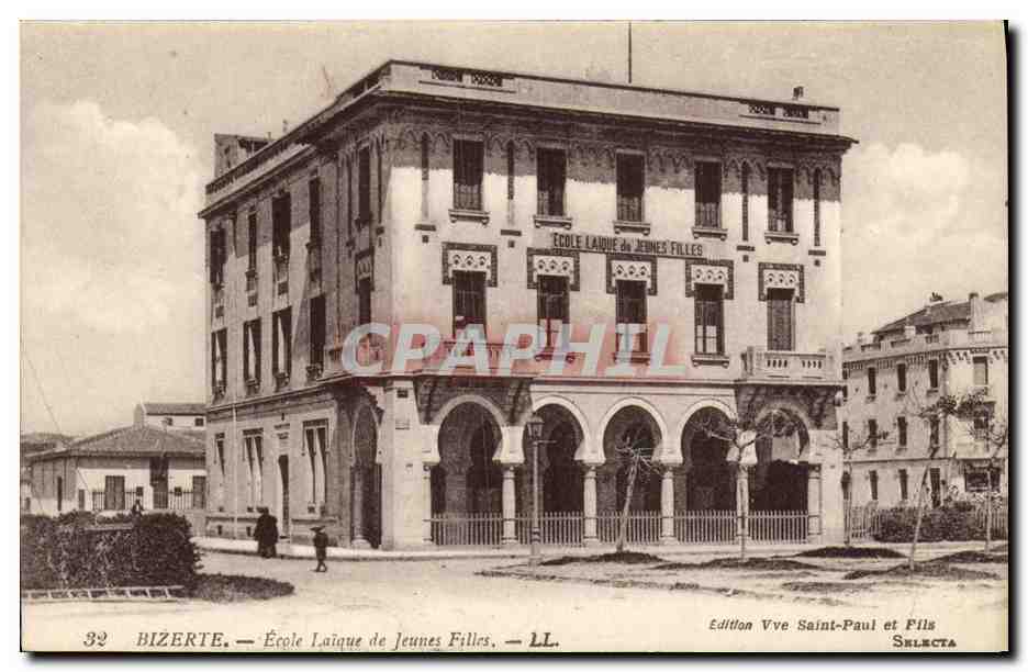 CPA Bizerte Ecole Laique de Jeunes filles Tunisie