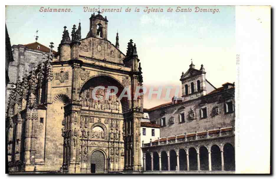 CPA Salamanca Vista General de la Jglesia de Santo Domingo