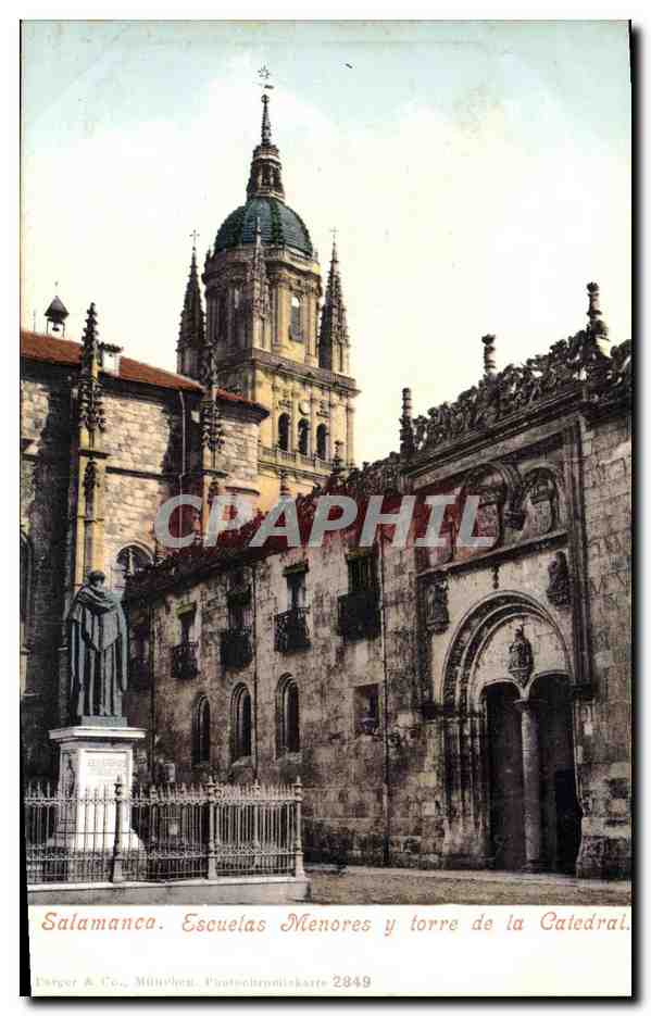 CPA Salamanca Escuelas Menores y torre de la Catedral