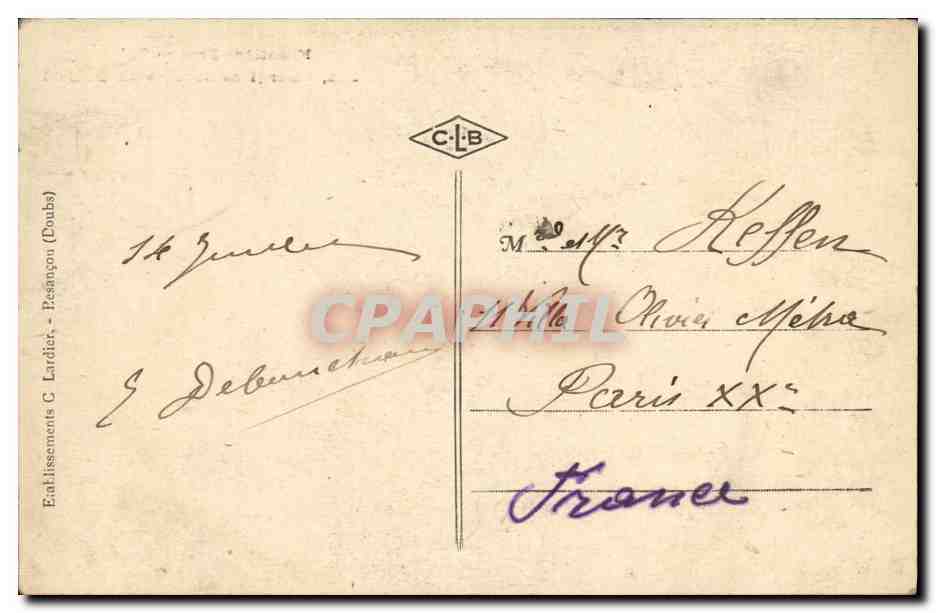CPA Frontiere Franco suisse Derniers bassins  — Rückseite