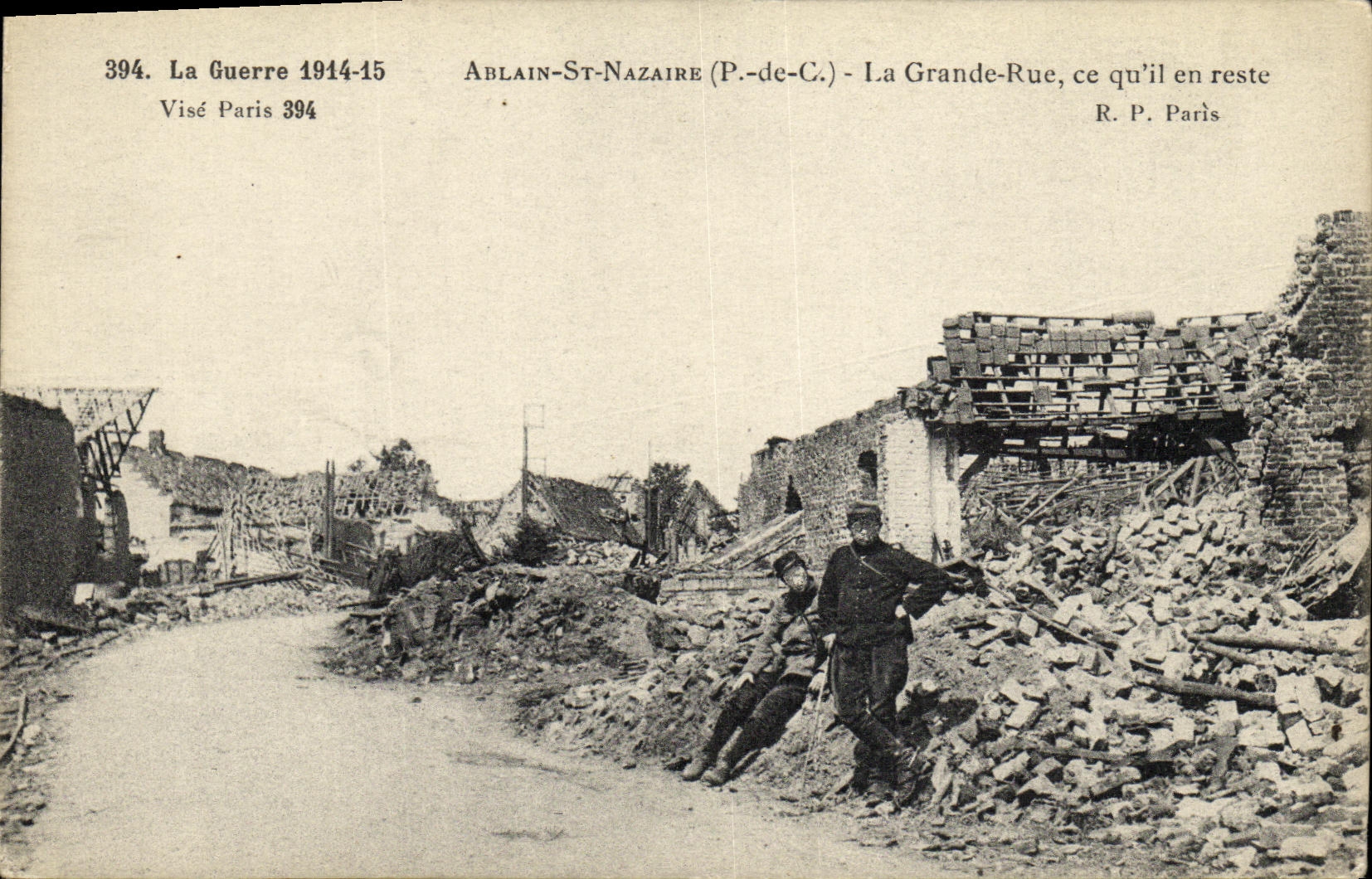 Ablain-St-Nazaire (P.-de-C.) — La Grande-Rue, ce qu'il en reste — R. P. Paris