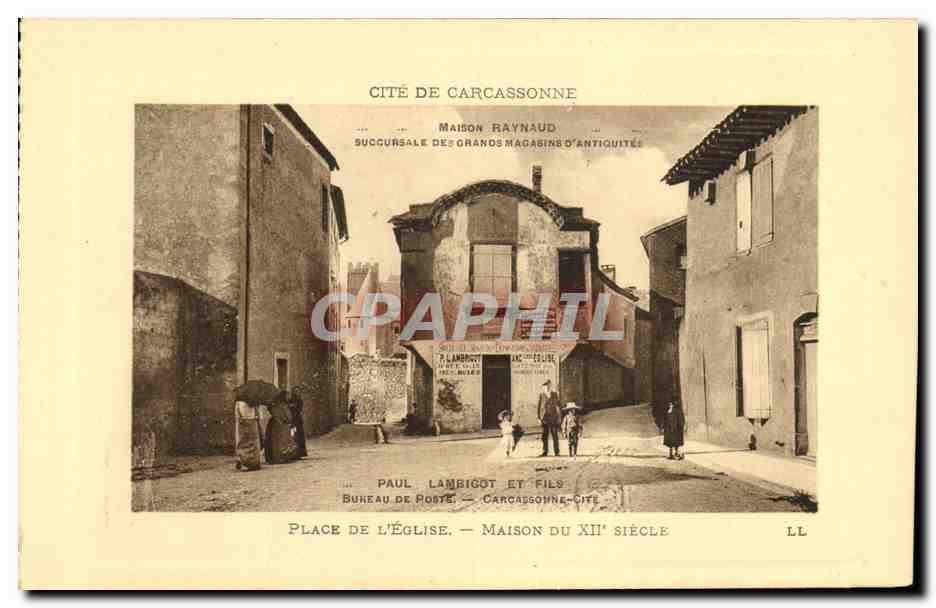 CPA Cite De Carcassonne Place De L Eglise Maison Du 12eme 