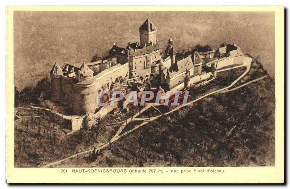 Haut-Koenigsbourg (altitude 757 m) — Vue prise à vol d’oiseau — Édition spéciale Château
