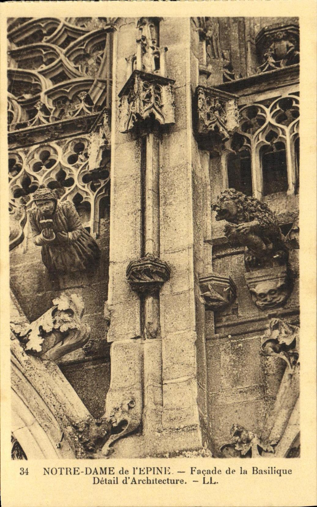 Notre-Dame d'Épine — Détail d'Architecture — Façade de la Basilique — L.L.