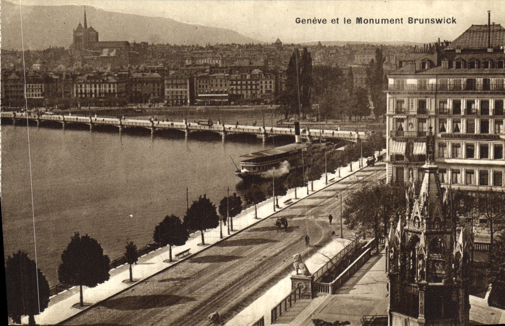 CPA Geneve et le Monument Brunswick