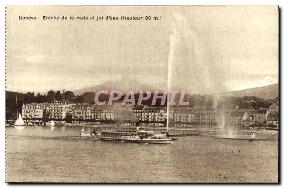 CPA Geneve Entree de la Rade et jet d eau