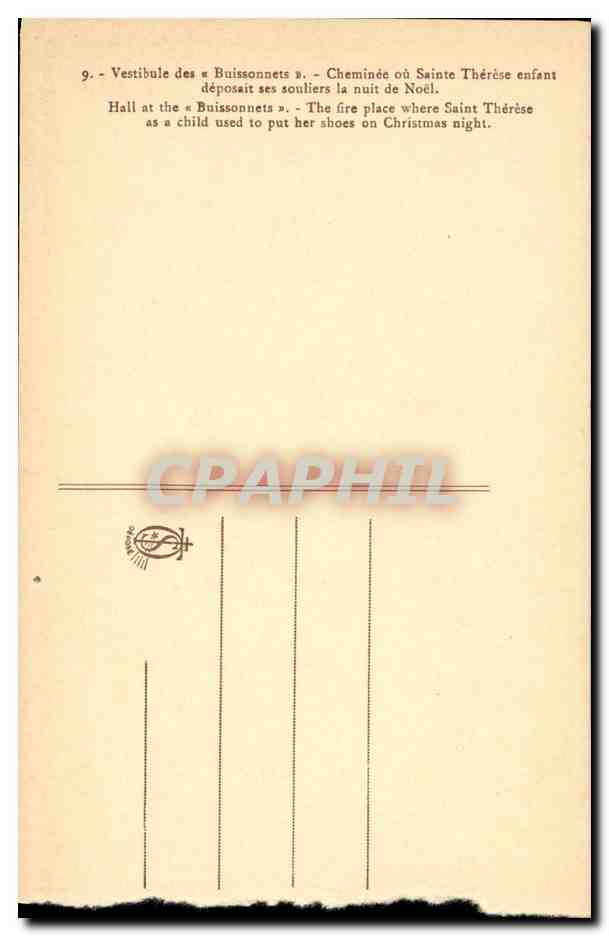 CPA Vestibule des Buissonnets Cheminee ou Sainte Therese desposait ses souliers de Noel Lisieux — Back