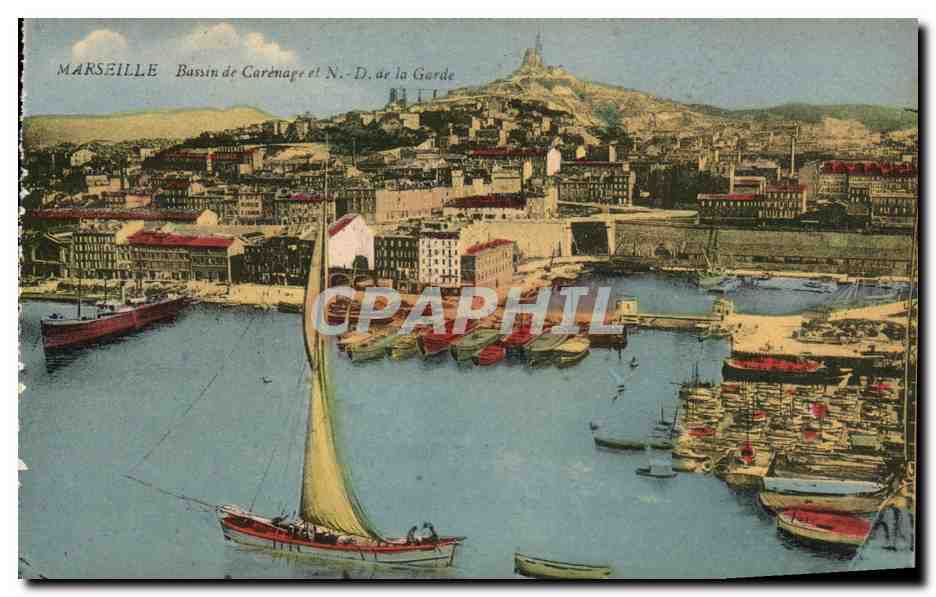CPA Marseille Bassin de Carenage et ND de la Garde