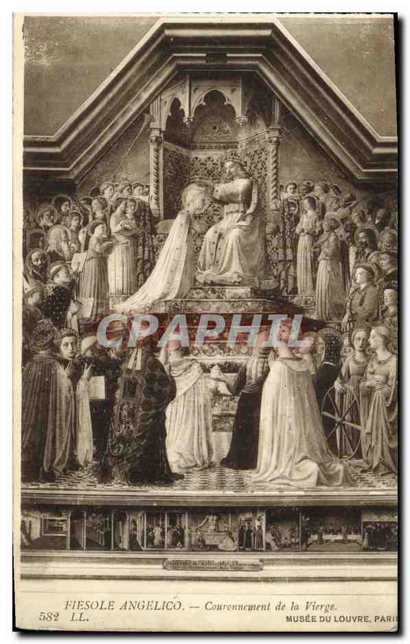 CPA Fiesole Angelico Couronnement de la Vierge Musee du Louvre Paris