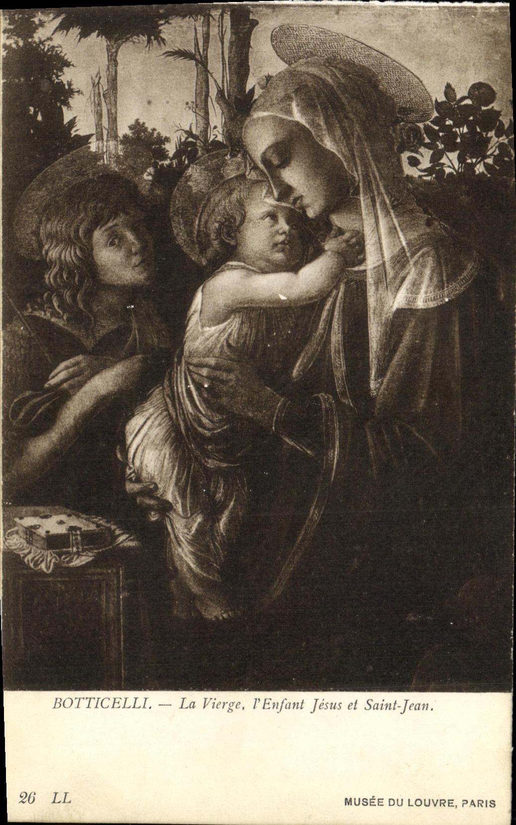 CPA Botticelli La Vierge L Enfant Jesus et Saint Jean Musee du Louvre Paris 