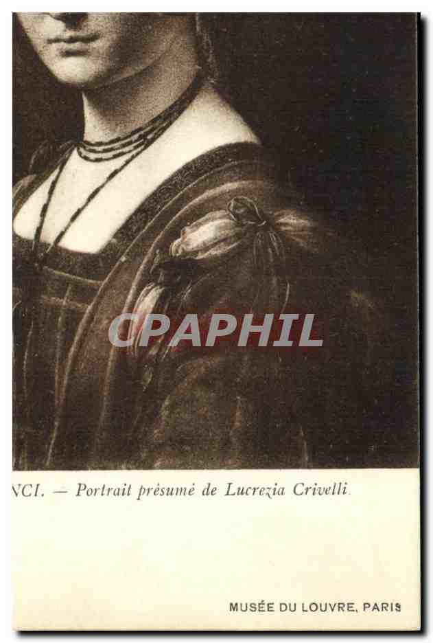CPA Leonard Vinci Portrait presume de Lucrezia Crivelli Musee du Louvre Paris