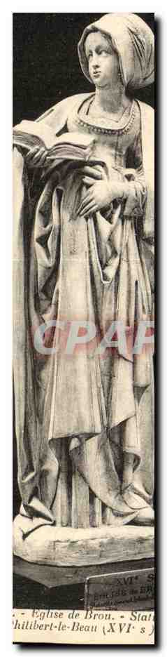 CPA Bourg Eglise de Brou Statuette du tombeau de Philibert le Beau Sibylle