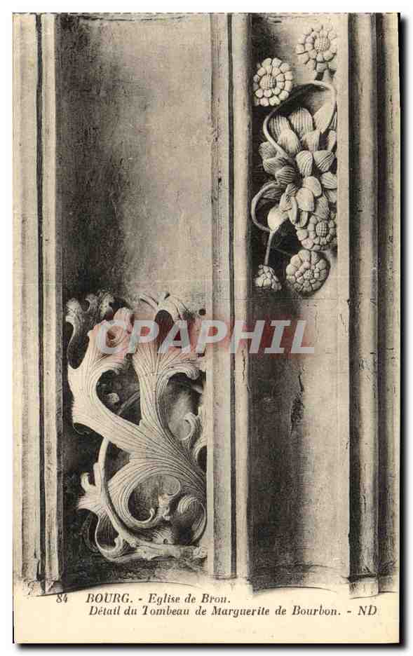 Bourg - Détail du tombeau de Marguerite de Bourbon - Église de Bron