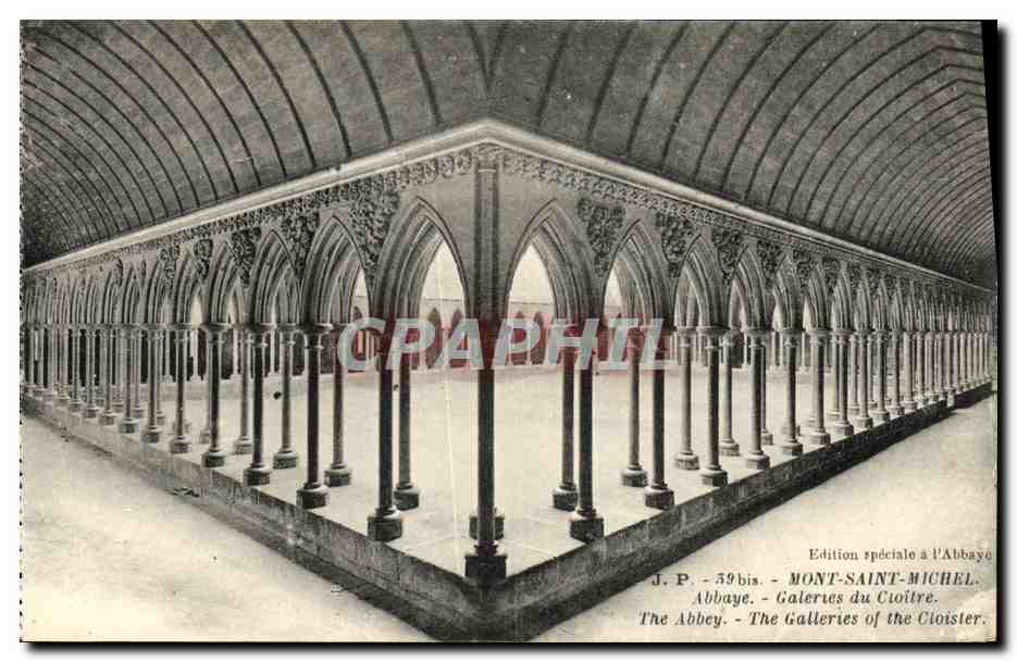 CPA Mont Saint Michel Abbaye Galerie du cloitre
