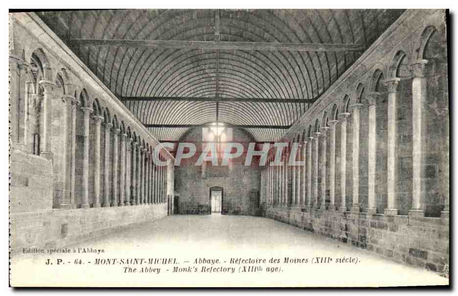 Mont-Saint-Michel — Abbaye — Réfectoire des Moines (XIIIe siècle) — J.P. - 64