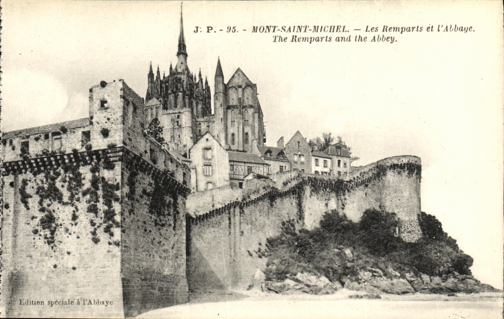 Mont-Saint-Michel — Les Remparts et l'Abbaye — J.P. - 95 - Édition spéciale à l'Abbaye