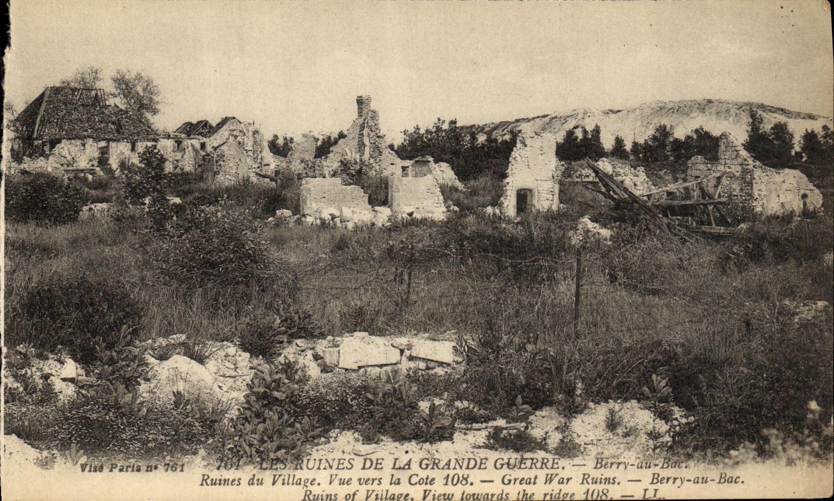 Ruinen des Dorfes — Blick Richtung Cote 108 — Berry-au-Bac — Vissé Parla n° 761