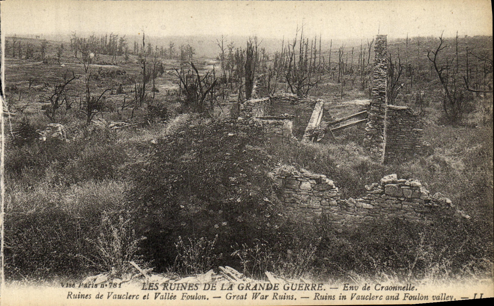 CPA Les Ruines De La Grande Guerre Environs de Craonnelle Ruine de Vauclerc et vallee Foilon