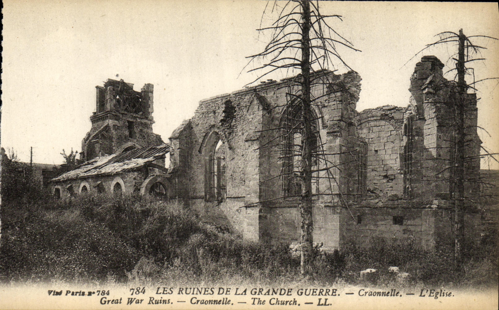 Craonnelle — Die Kirche — Ruinen des Ersten Weltkriegs — Vilde Paris n°784