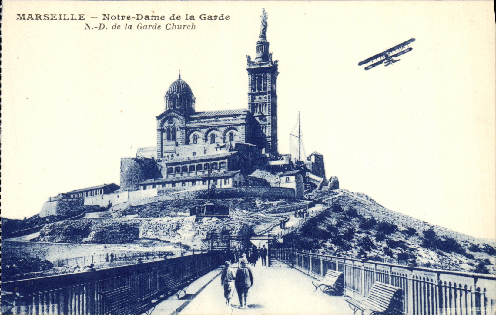CPA Marseille Notre Dame de la Garde Avion