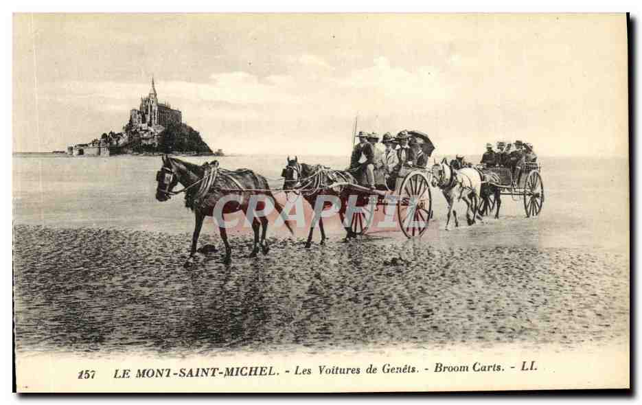 CPA Le Mont Saint Michel Les Voitures de Genets 