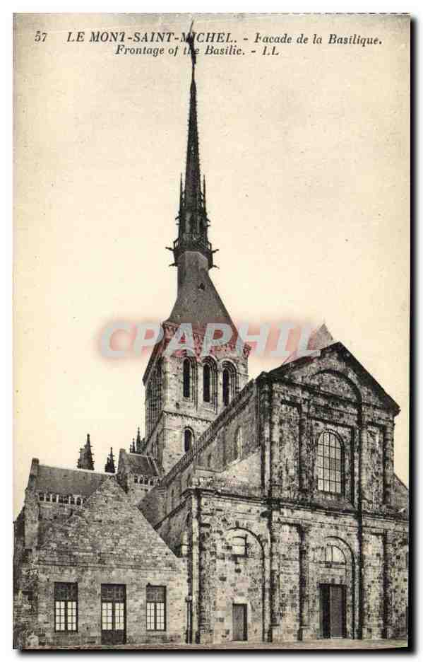 CPA Le Mont Saint Michel Facade de la Basilique
