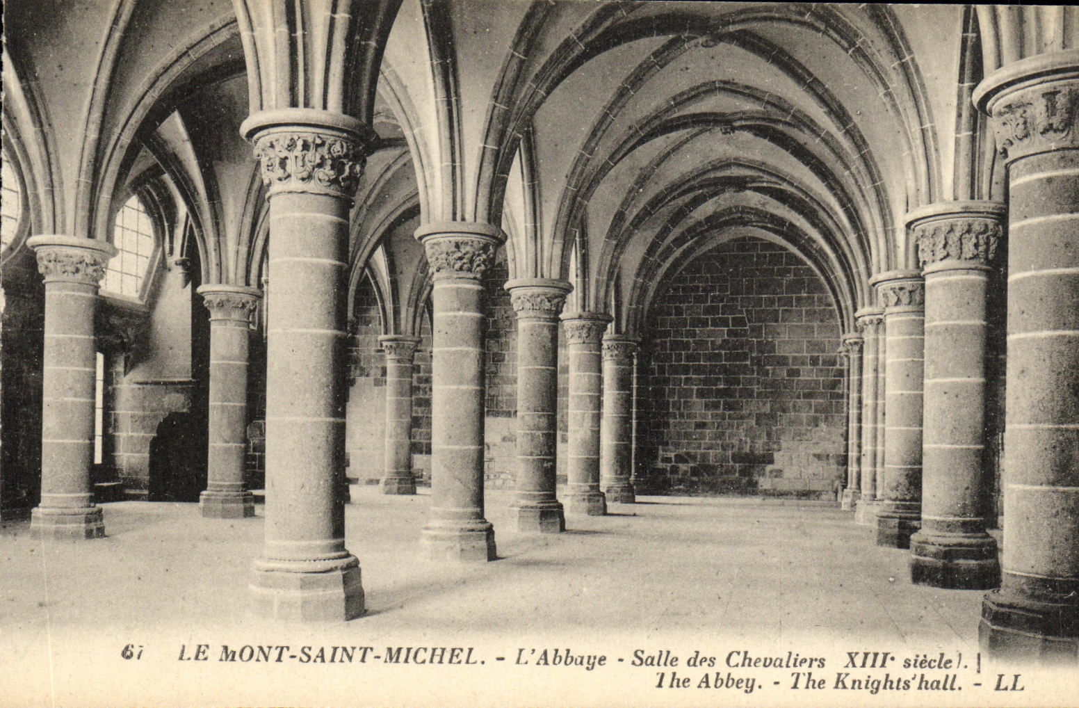 Le Mont-Saint-Michel - L'Abbaye - Salle des Chevaliers XIIIe siècle