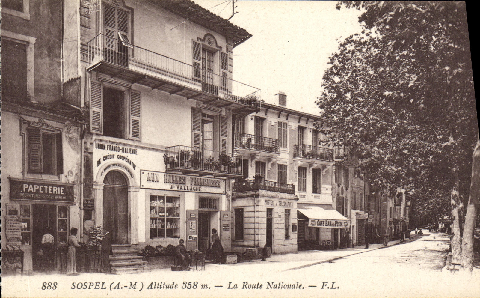 CPA Sospel La Route Nationale
