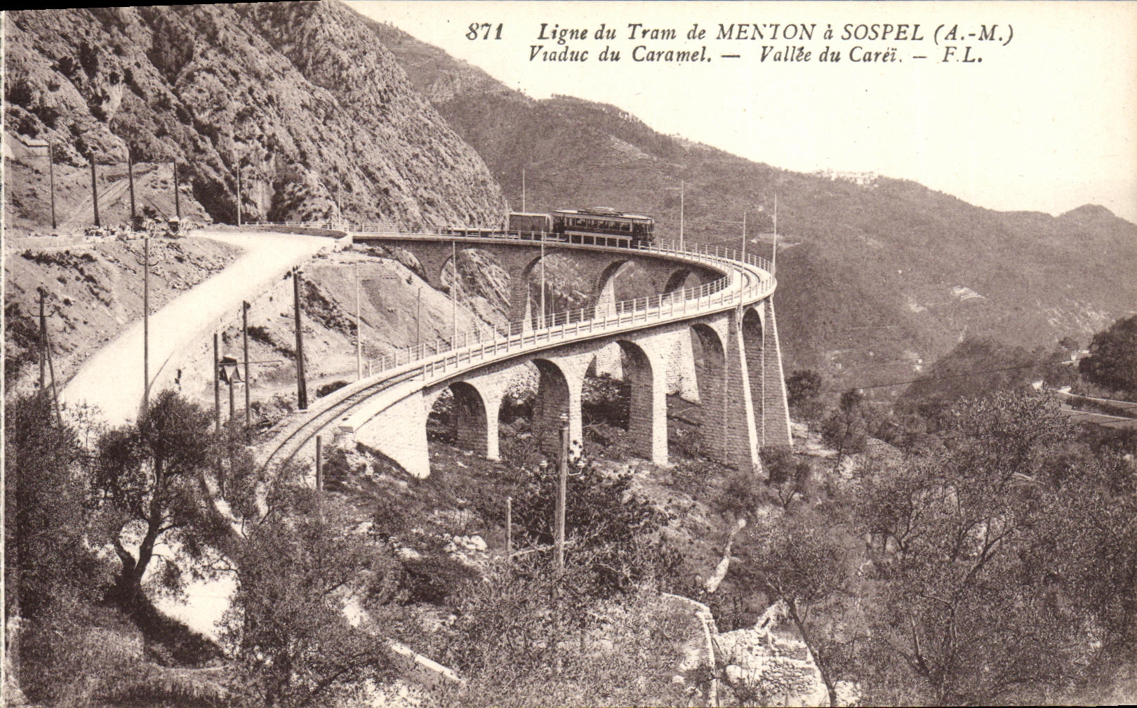 CPA Sospel de Menton Ligne du Tram Viaduc du Caramel Vallee du Carei