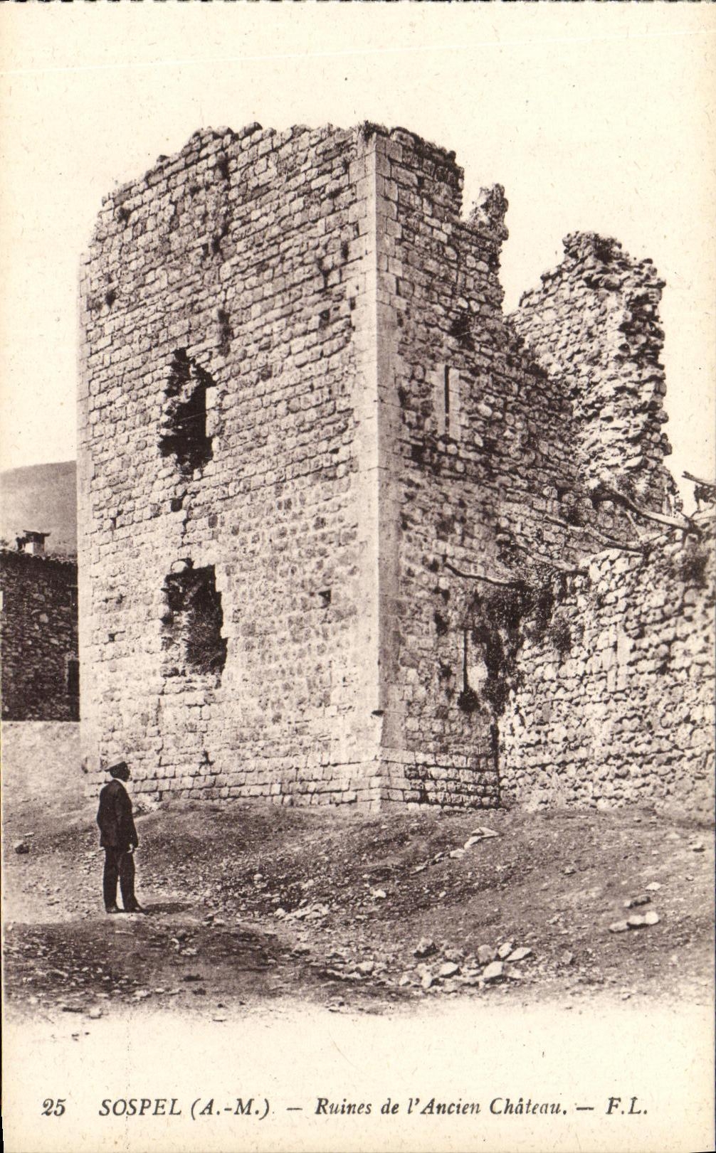 CPA Sospel Ruines de L Ancien Chateau