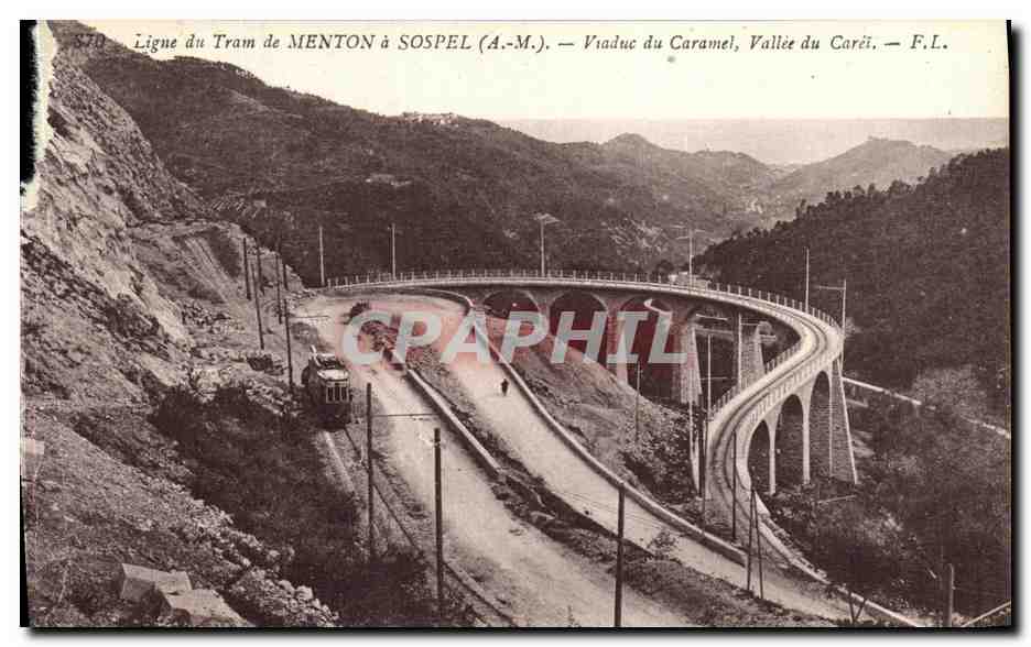 Antike Ansichtskarte Sospel Menton Caramel Viadukt Vallee du Carei