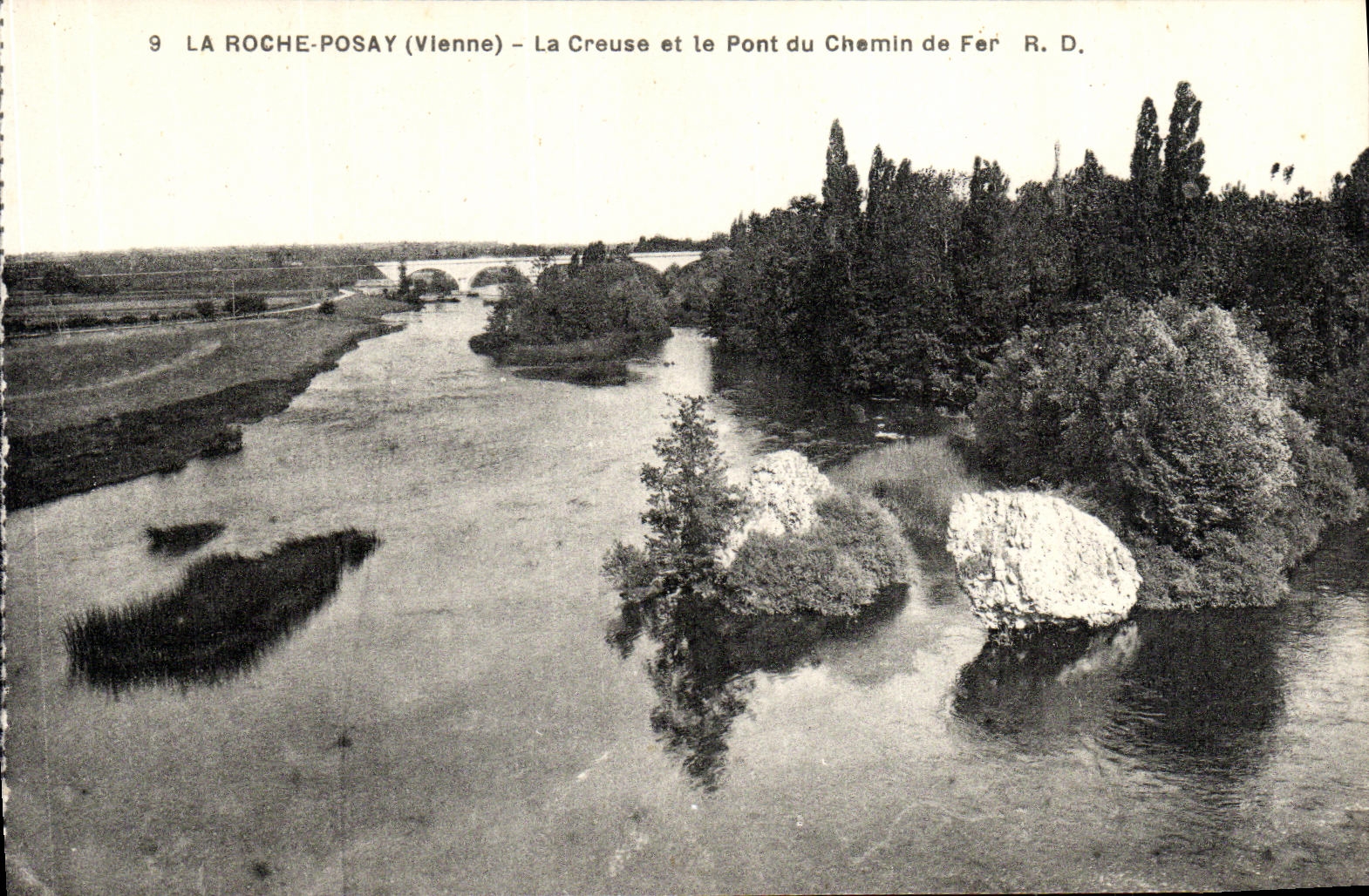 La Roche-Posay (Vienne) — La Creuse et le Pont du Chemin de Fer — R. D.