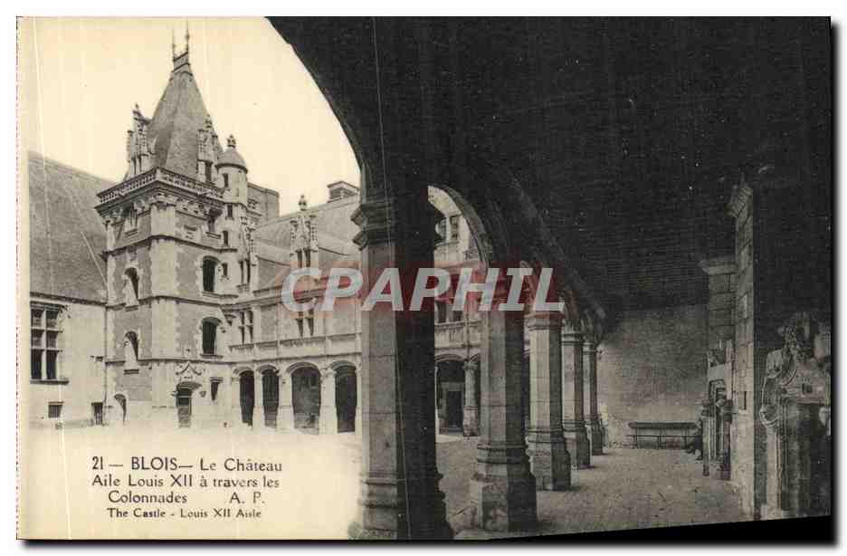 CPA Blois La Chateau Aile Louis XII a travers les Colonnades